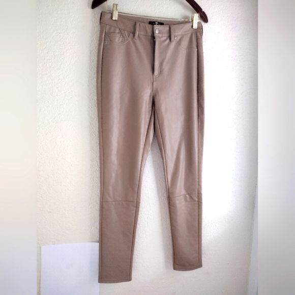 7 For All Mankind vegan leather high rise skinny pants - Picture 3 of 6